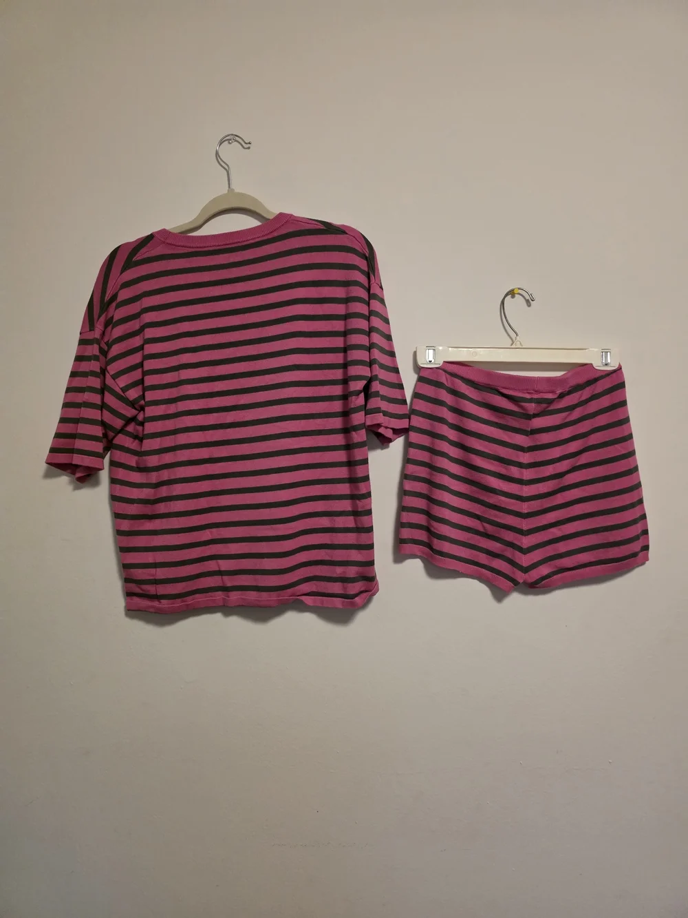Striped Pink and Olive Women's Pajama Set